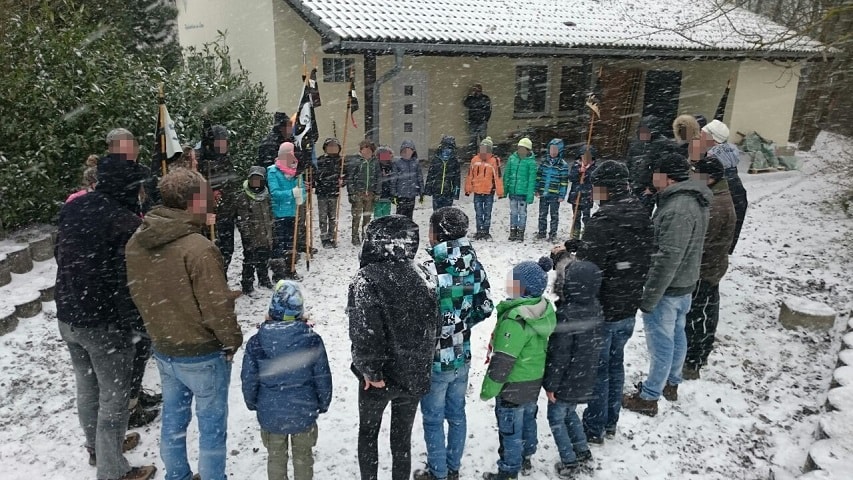 Abschlusskreis im Schneesturm